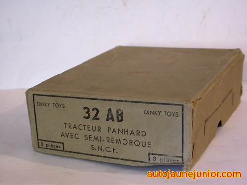 Dinky Toys France Couvercle boîte 3 pièces Tracteur avec semi SNCF