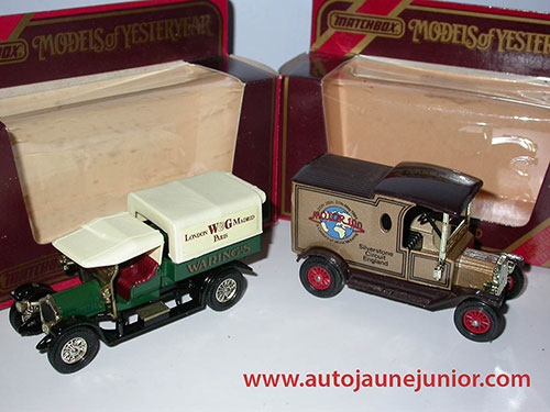 Matchbox Ford T 1912 et Crossley 1918
