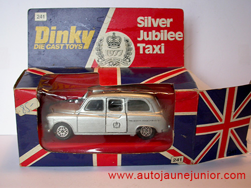 Dinky Toys GB FX4 taxi silver jubilee 1977